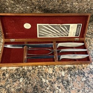 Boxed Gerber 10" Carving/Serving 2 Knifes & Fork Set Snickersnee Ron Durendal